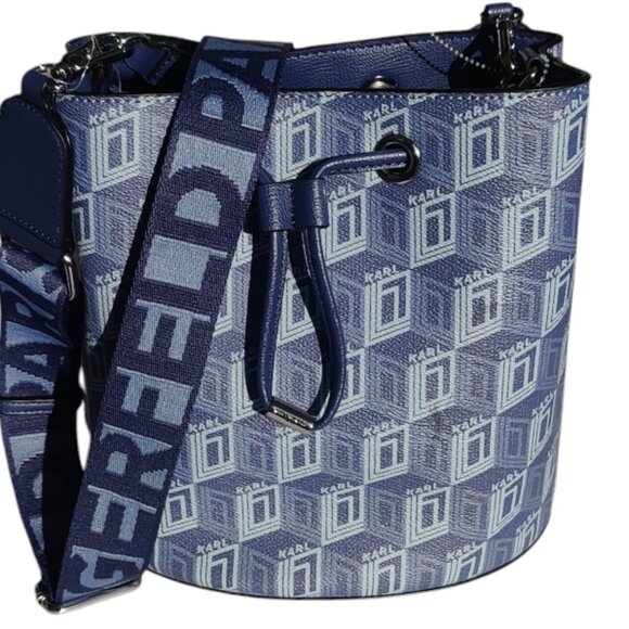 Karl Lagerfeld Paris Adele Bucket Bag Indigo Blue - Picture 6 of 8